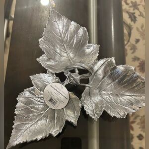 American Atelier Silver Speckled Leaf Spoon Rest Martha Stewart collection